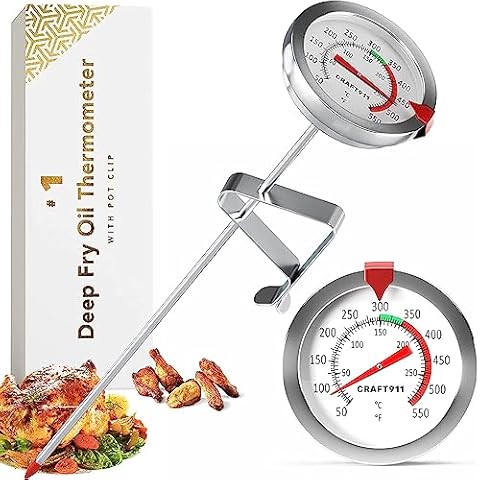 Candy Thermometer Deep Fry/Jam/Sugar/Syrup/Jelly Thermometer with Stainless  Steel Large 2 Dial & 9 Accurate Sensitive Long Probe Oil Thermometer