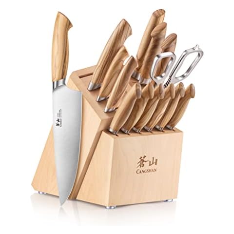 TC Series 17-Piece Knife Block Set, Forged Swedish 14C28N Steel, Walnut  Block, 1021455