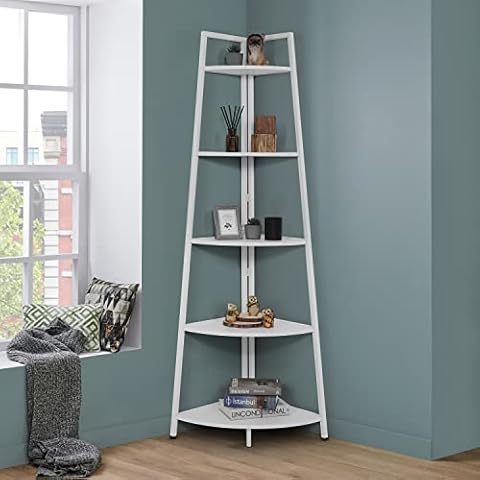 CAPHAUS 5 Tier Bookshelf, 24 Inch Width Free Standing Shelf, Bookcase Shelf  Storage Organizer, Industrial Book Shelves for Home Office, Living Room