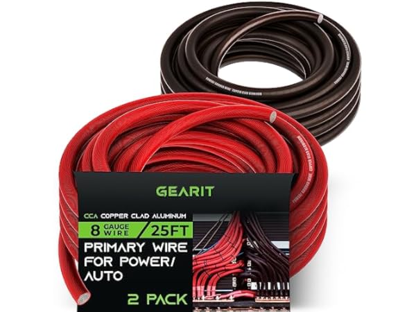 12 Gauge Primary Wire - 6 Roll Assortment Pack - 100 Ft of Copper Clad  Aluminum Wire per Roll