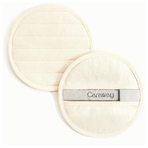 Caraway Pot Holders - 100% Organic Cotton Pot Holder - Double-Layer Stain  Resistant Stitching - Resists High Heat & Low Cold Temperatures - Machine