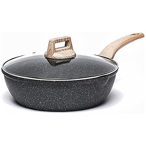 CAROTE Granite Non Stick Flat Roti Tava, Induction Base Swiss Coated Dosa  Pan, Tawa (Black, PFOA Free, 28cm, 5-ply, 4mm Coating)