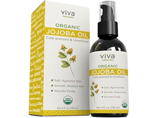 SVA Organics Jojoba Oil Organic Cold Pressed USDA Certified with Dropper 4 oz Pure Cold Pressed Unrefined Carrier Oil for Skin, Hair, Face, Massage, N