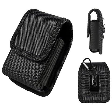 Black Leather Case Pouch Belt Loop Clip for Alcatel Go Flip 4 TCL