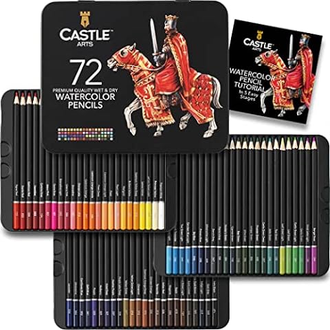 Castle Art Supplies 120+ Piece Mixed Media Art Pencil Collection - Colored,  Watercolor, Pastel, Metallic, Graphite, Charcoal | Creative Freedom for