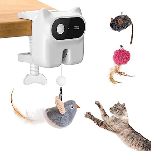 Tumbler Cat Toys 3 in 1,Smart Interactive Kitten Toys for Cat Boredom,Indoor  Exercise Cat Kicker,Fluttering Butterfly