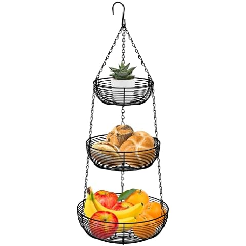  Mefirt 2pcs Fruit Basket Onion Storage Wire Baskets with Wood  Lid, Stackable Wall-Mounted Tiered Kitchen Organizers and Storage for  Snack, Fruit and Vegetable Storage, 11.8 x 7.9 x 8.5 Inch: Home