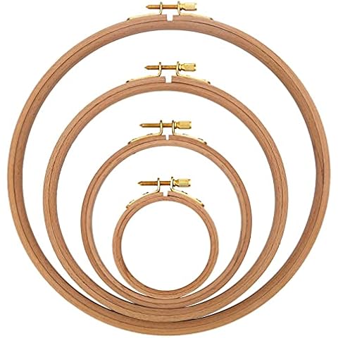 MUFEKUM 3 Pcs 3 Sizes Beech Wood Embroidery Hoops, Cross Stitch Hoop Wooden  Circle for Embroidery, Cross Stitch, Needlework, Art Craft Sewing and