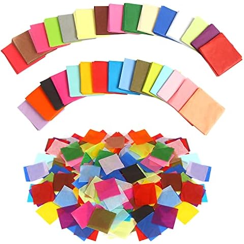 5400 Pcs 1 Inch Tissue Paper Squares - Assorted Colored Tissue