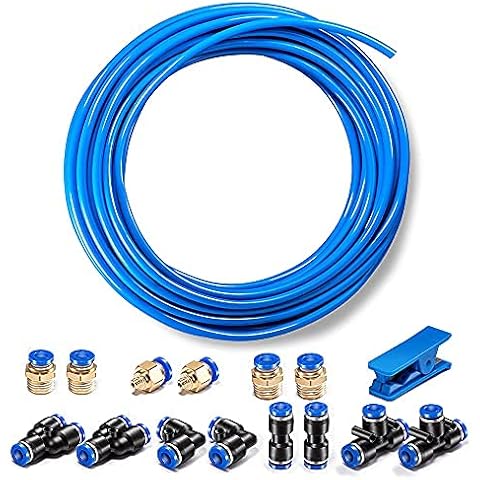CGELE Refrigerator Water Line Kit Ice Maker Water Line Kit with 1/4 OD  39.4ft Water Line Reverse Osmosis Quick Connect Fittings Push To Connect  Water