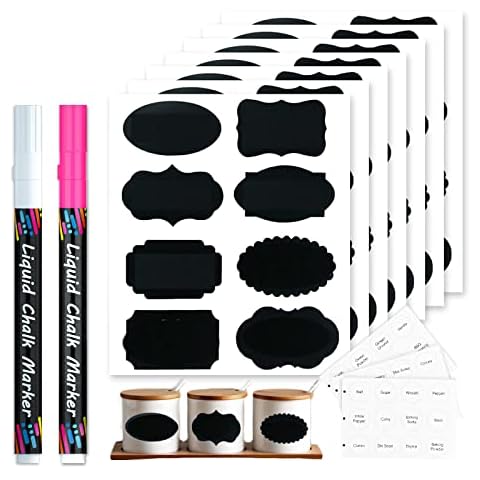 Tebik White Liquid Chalk Markers Set, Pack of 10 White Chalkboard Paint  Pens with 12 Chalkboard Labels, 5 Stickers, Perfect for Chalkboards, Bistro  Boards, Glass and Metal