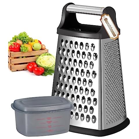 Ourokhome Rotary Cheese Grater Shredder and Kitchen Dough Bench Scraper  Knife, with Vegetable Peeler and Cleaning Brush