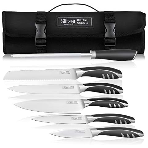 Brewin cHEFILOSOPHI chef Knife Set 5 PcS with Elegant Red
