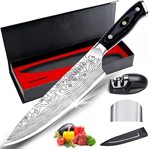 Chef Knives with Knife Sharpener
