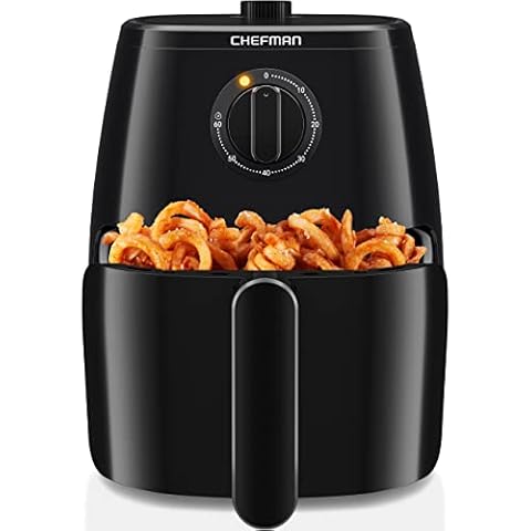 GW22966 Fryer & Dehydrator Electric Air Fryer with Digital Touchscreen +  Recipe Book, 5-Qt, Black/Silver 