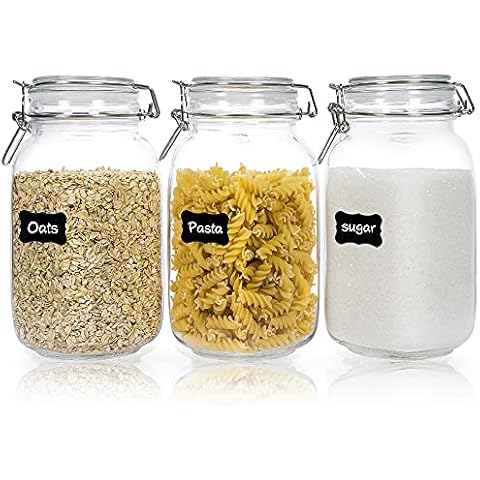 3pcs 3 Color Glass Jar With Screw Lid For Oats Condiment Salad