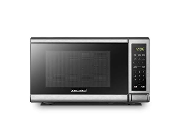  SMETA Small Microwave Oven Microwaves 0.7 Cu. Ft/700W Mini  Smallest Portable Microwave Black, Compact Ovens Countertop for RV Dorm  Small Space, 10 Power Levels, Child Safety Lock, 12 Inch Deep 