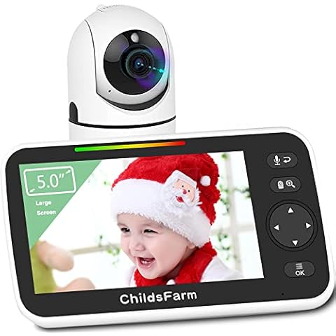 Video Baby Monitor with Camera and Audio, 3.2Inch LCD Display, Infrared  Night Vision, Two-Way Audio and Room Temperature Monitoring,Lullaby,Sound  Activated Screen White 8.65 x 3.23 x 6.69 inch HB32