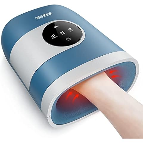  FIT KING Hand Massager with Heat for Hand Massage and Arthritis  Carpal Tunnel Finger Numbness Relief - Cordless & Portable & Touch Screen -  Birthday Gifts for Women Men Parents- FSA