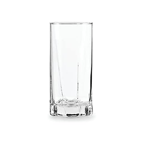 Circleware Circles Juice Drinking Glasses, Huge Set of 10, Heavy Base  Tumbler Beverage Glassware for Water, Beer, Whiskey Bar Decor, 7oz.,Clear 