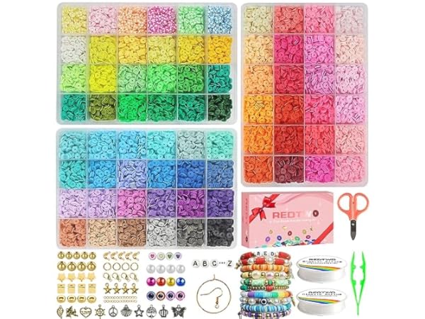 Multi Colors Clay Beads Bracelet Making Kit 6mm Polymer Clay Beads Fruit  Smiley Faces Beads for Jewellery Making Kit for Kids Adult Rich Accessories  to Personalize Your Creation