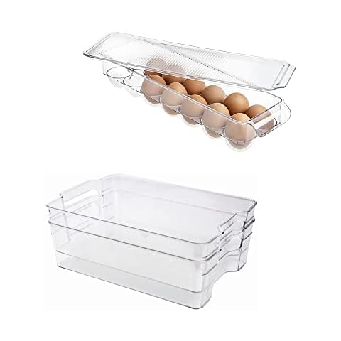  SIMPLEMADE Clear Refrigerator Organizers, 2 Pack Large