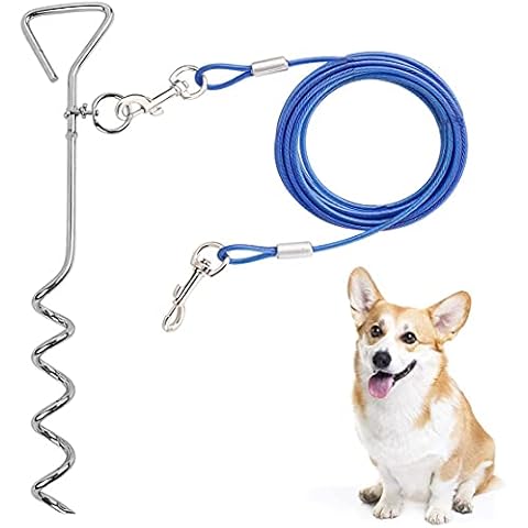 50-Foot 50' Dog Runner Tie-Out Cable Trolley up to 120lbs Dog Run Free Cable