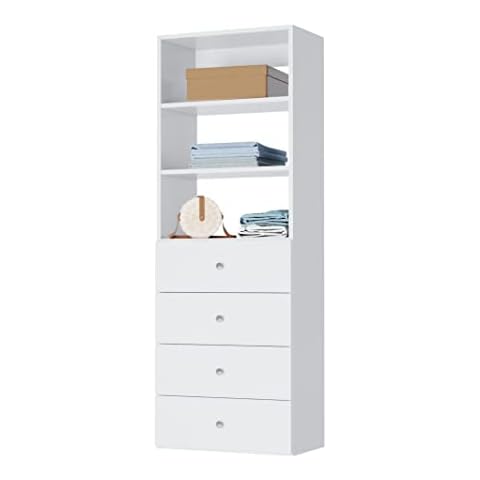 ClosetMaid 4561 Modular Closet Storage Stackable Unit with 4-Drawers White