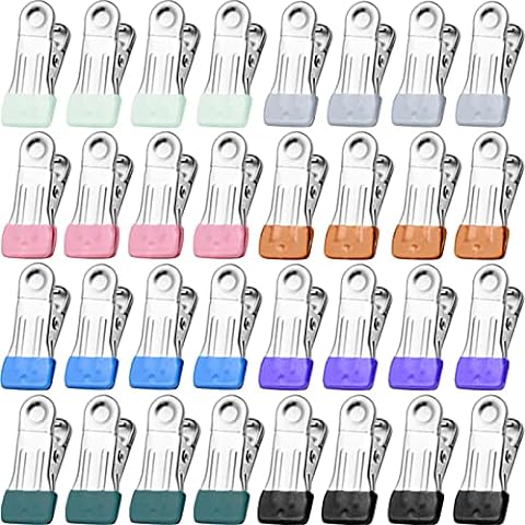 24 Pack)Colorful Plastic Clothespins, Heavy Duty Laundry Clothes Pins Clips  with Springs, Air-Drying Clothing Pin Set 