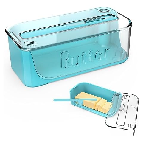 KITCHENDAO Airtight Butter Dish with Lid and Knife Spreader for