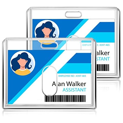  Acrylic Kpop Photocard Holders Keychain ID Badge Holder with  Spiral Wrist Coil Transparent ID Card Holder Photo Card Protector for  School ID Office ID Access Card for Women Girls(Blue) 