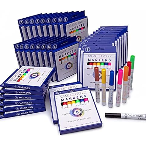 Color Swell Watercolor Paint 10 Pack with Wood Brushes 8 Washable Water  Colors for Kids, Classrooms, Parties, All Ages