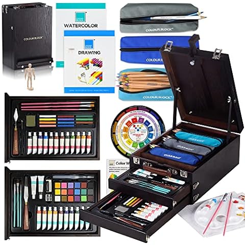 Tioucd 73 Pcs Drawing Kit Professional Art Supplies Drawing Set with  Graphite Charcoal Colored Watercolor Metallic Pencils Sketchbook for Drawing  Arts Set for Adults Teens Artists Beginners