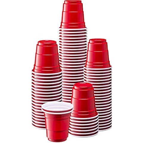 Decorrack 50 Plastic Cups 16 oz, Large Party Cups, Disposable Bulk Party Cups (Red)