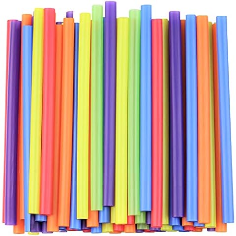 100Pcs 10.3 inch Colorful Extra Long Flexible Drinking Straws