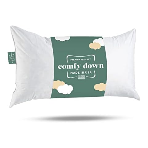 ComfyDown Set of 2 Standard Bed Pillows for Sleeping, Down and Feather  Stuffing, with Premium Egyptian Cotton Cover, Made in USA (Queen) 