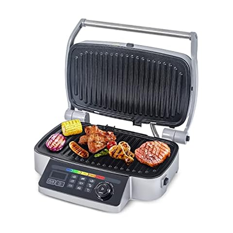 Hamilton Beach 25371 Electric Indoor Grill with 90'' Non-Stick Plates  Silver