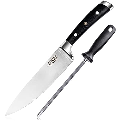 Brewin Kitchen Knife with Sharpener Razor Sharp 8 Inch Chef -B9