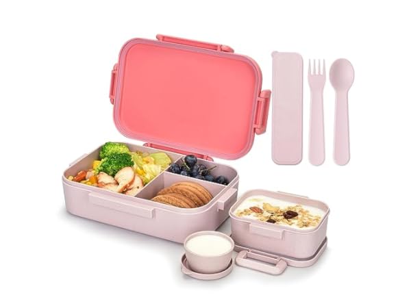 Kids 5-Compartment Lunch Box Glitter Design School Ideal Ages 3-7  Leak-Proof