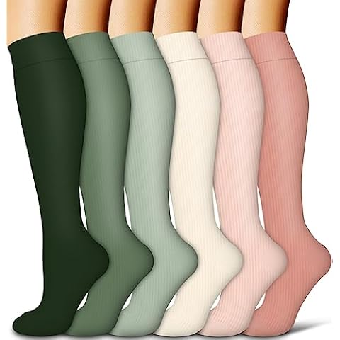 Laite Hebe Compression Socks for Women & Men Circulation(6 pairs)-Graduated  Supports Socks for Running, Athletic Sports