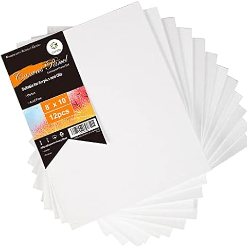 GOTIDEAL Bulk Canvas Boards for Painting, 8x10 inch Value Pack of
