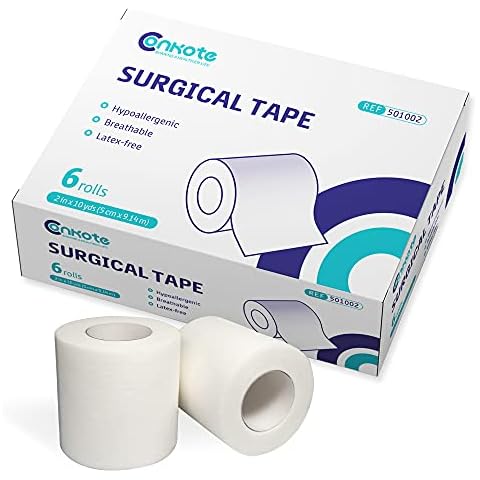  Vivecare Surgical Tape 2x10 Yds - Soft Cloth for Sensitive  Skin - Hypoallergenic Scar Tape for Surgical Scars - First Aid Kit Supplies  for Wound Dressing - Latex-Free Medical Breathable Gauze
