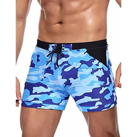 COOFANDY Men's Quick Dry Stretch Board Shorts Swimwear Beach Shorts Summer  Swim Shorts with Zipper Pockets Army Green