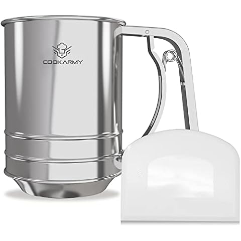 U-Taste Stainless Steel 3 Cup Flour Sifter with 4 Wire Agitators