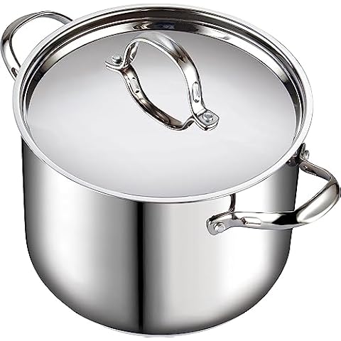 Cooks Standard 02615 Professional Grade Lid 11 Quart Stainless Steel Stockpot Silver