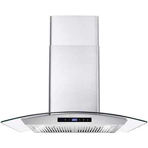 Zomagas 0160B 24 inch Range Hood Wall Mount Vent Stainless Steel 450CFM  w/LED