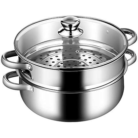 3 Tier Capsule Bottom Steamer for Cooking, 11 IN Large Steamer Pot,  Dumpling Stainless Steel Steamer