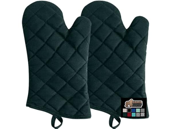 Nouvelle Legende Flame Retardant Kitchen and Outdoors Mitts Quilted (2-Pack = 1 Pair) Red