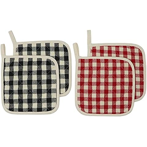 GROBRO7 5Pack Pocket Pot Holders Cotton Heat Resistant Potholder  Multipurpose Hot Pads Machine Washable Oven Mitts Potholders Bulk for Daily  Kitchen