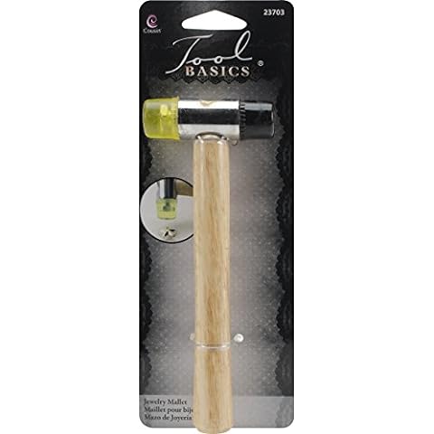 The Beadsmith Nylon Wedge Hammer - 9.5 inches Wooden Handle - 115mm, 3.8oz  Head, 8 & 32mm Faces - Use to Flatten and Shape Sheet Metal and Wire with  no Risk of marring